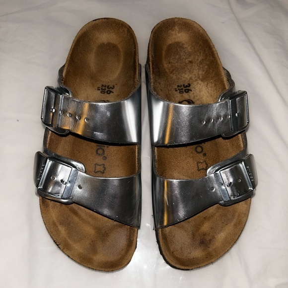 Chrome Silver Metallic Birkenstocks - Picture 7 of 16